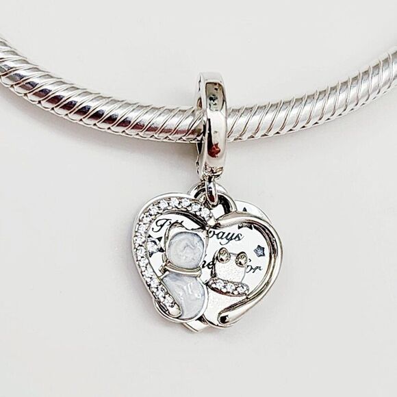 Pandora Cats & Hearts Dangle Charm with Pouch NEW - Picture 3 of 5